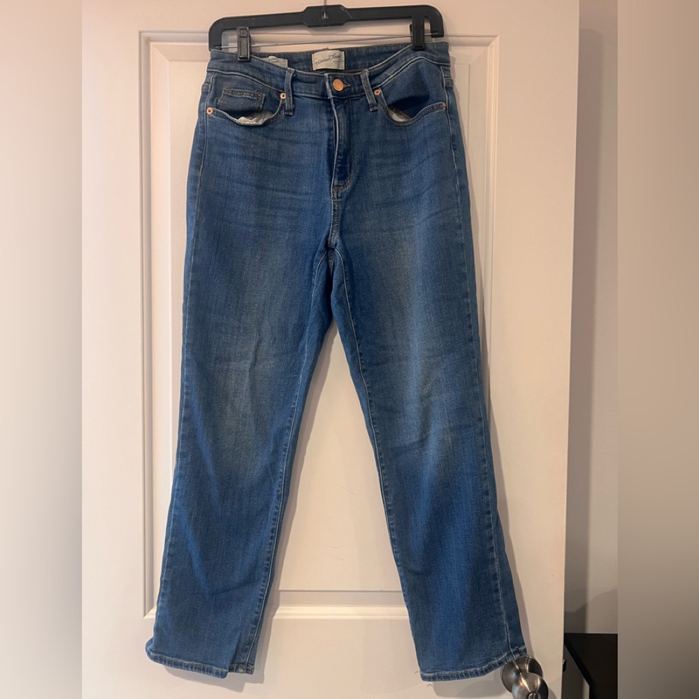 Universal Thread Women's Blue Straight-Leg Ankle Jeans Size 6